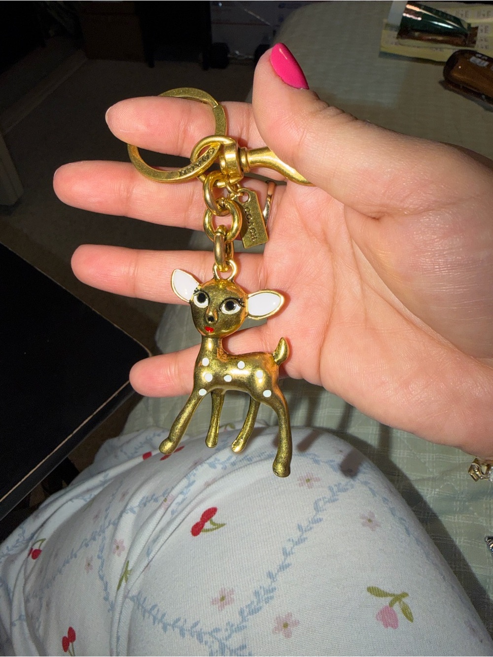Coach Gold-tone Fawn Deer Keychain